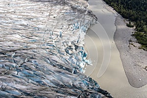 Calving at the snout of the Taku Glacier.