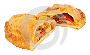 Calzone Pizza Isolated On white photo