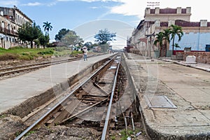 CAMAGUEY, CUBA - JAN 25, 2016: Railway station in Camaguey