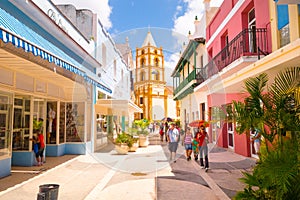 CAMAGUEY, CUBA - SEPTEMBER 4, 2015: Street view of UNESCO heritage city center
