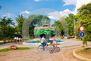 CAMAGUEY, CUBA - SEPTEMBER 4, 2015: Street view of