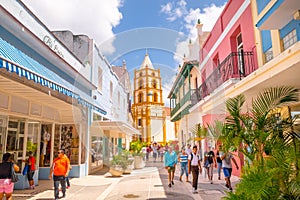 CAMAGUEY, CUBA - SEPTEMBER 4, 2015: Street view of