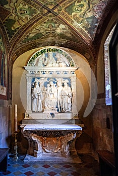 Camaldoli Monastery nestled in the nature reserve of the Casentino in Tuscany. Italy