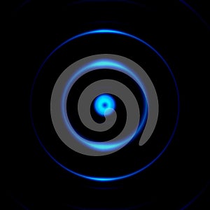 Camara aperture with blue eye effect, abstract background photo