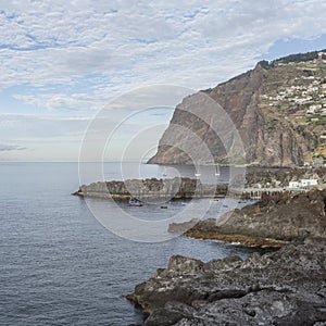 Camara do Lobos harbor dikes, Madeira photo