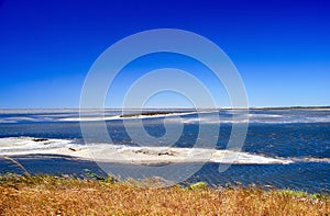 Camargue pond sand islands