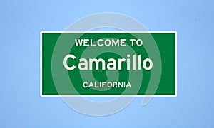 Camarillo, California city limit sign. Town sign from the USA. photo