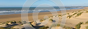 Camber Sands beach East Sussex UK panoramic view photo