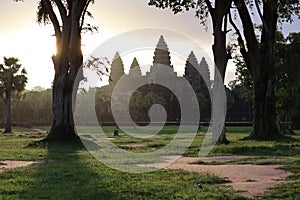 Cambodia. Angkor Wat temple. Sunrise. Siem Reap city. Siem Reap province.