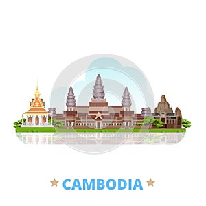 Cambodia country design template Flat cartoon styl