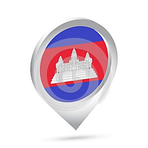 Cambodia flag 3d pin icon