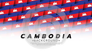 Cambodia flag pattern background template. AEC ASEAN economic community flags. Vector Illustration