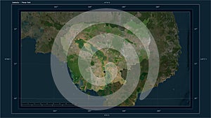 Cambodia highlighted - composition. High-res satellite