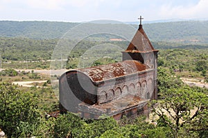 Cambodia. Old French Church. Mountain Bokor. Kampot city. Kampot province.