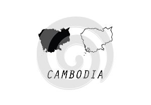 Cambodia outline map country shape