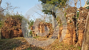 Cambodia. Prasat Khnar Temple. Preah Vihear city. Preah Vihear province.