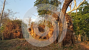 Cambodia. Prasat Khnar Temple. Preah Vihear city. Preah Vihear province.