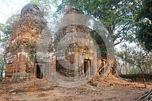 Cambodia. Prasat Pram .Koh Ker city. Preah Vihear province. Siem Reap city.