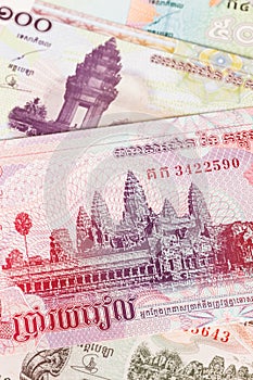 Cambodia riel money banknote