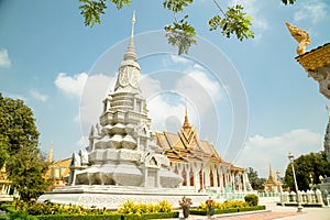 Cambodia Royal Palace, Silver Pagoda and stupa