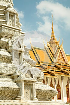 Cambodia Royal Palace, Silver Pagoda and stupa