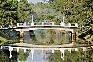 Cambodia siem reap bridge 4x4 crossing reflection