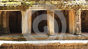 Ancient architecture and natural scenery in Angkor Wat Cambodia. photo