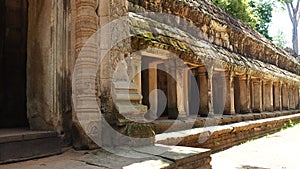Ancient architecture and natural scenery in Angkor Wat Cambodia. photo