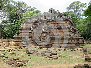 Cambodia. Siem Reap. Temple complex Angkor Wat. One of the lost monuments.