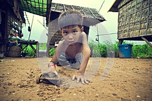 Cambodian kid playing