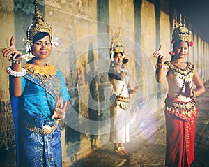 Cambodian Traditional Culture Apsara Female Tanquil Concept