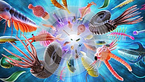 Cambrian explosion or Cambrian radiation event that was characterized by the appearance of many of the major phyla