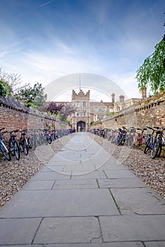 A Cambridge college, with bikes