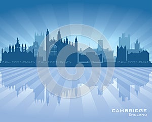 Cambridge England city skyline silhouette