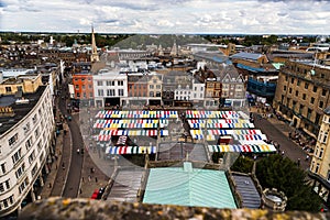 Cambridge market place from above