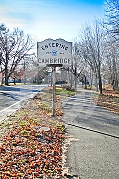 Cambridge, Massachusetts welcome sign photo