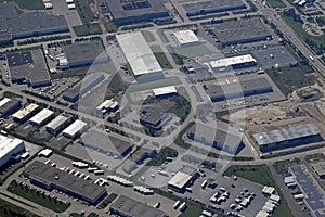 Cambridge Ontario industrial aera, aerial