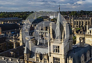 Cambridge university college rooftops