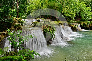 Cambugahay Falls, a 3-tiered waterfall on Siquijor Island, Philippines