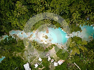 Cambugahay Falls. Siquijor Island. Philippines .drone