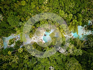 Cambugahay Falls. Siquijor Island. Philippines .drone