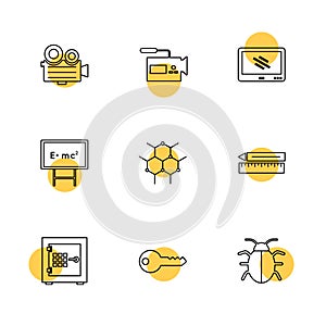 camcoder , camera , video , multimedia , computer , setting , eps icons set vector photo