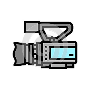 camcoder video production film color icon vector illustration