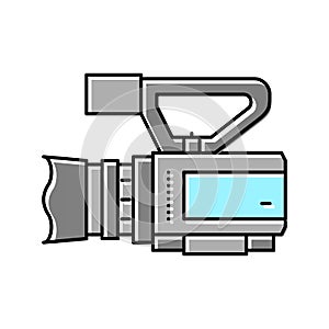 camcoder video production film color icon vector illustration photo