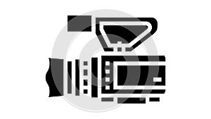 camcoder video production film glyph icon animation