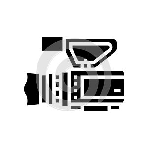 camcoder video production film glyph icon vector illustration