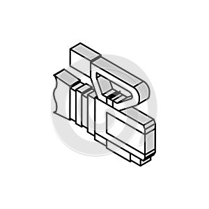 camcoder video production film isometric icon vector illustration