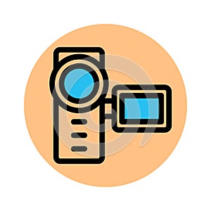 Camcorder, camera fill background vector icon which can easily modify or edit