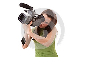 Camcorder and girl