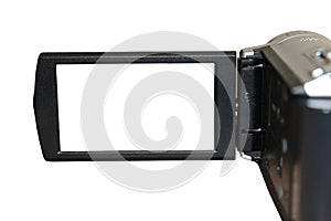 Camcorder LCD screen isolated on white